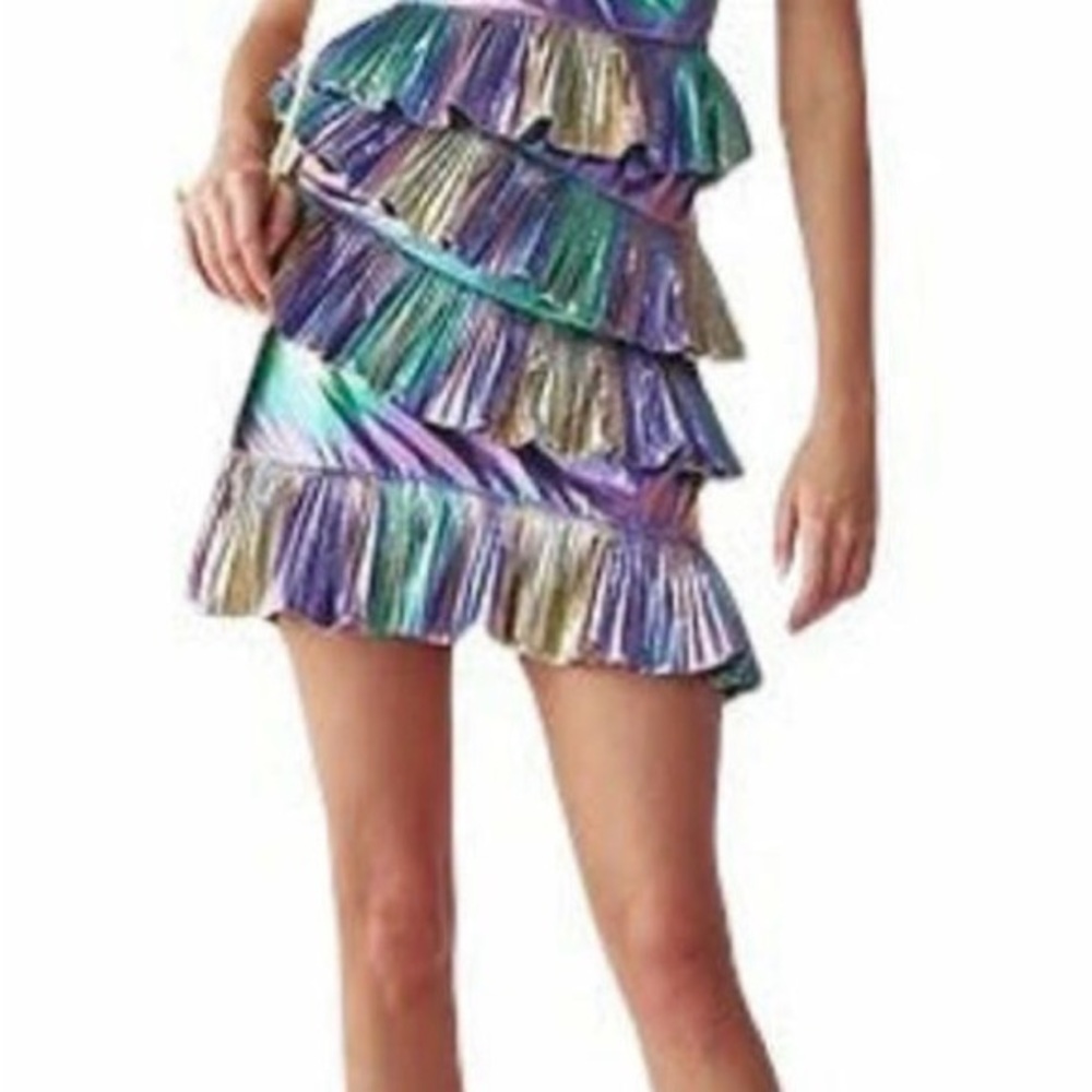 Multicolor Metallic iridescent mini dress- Celia B Acke Dress